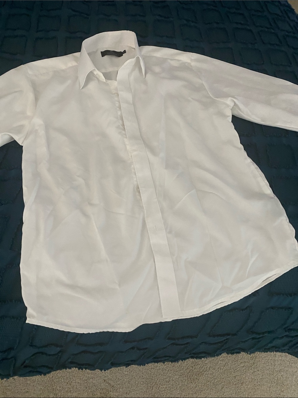 Boys' Classic White Button-Up Dress Shirt